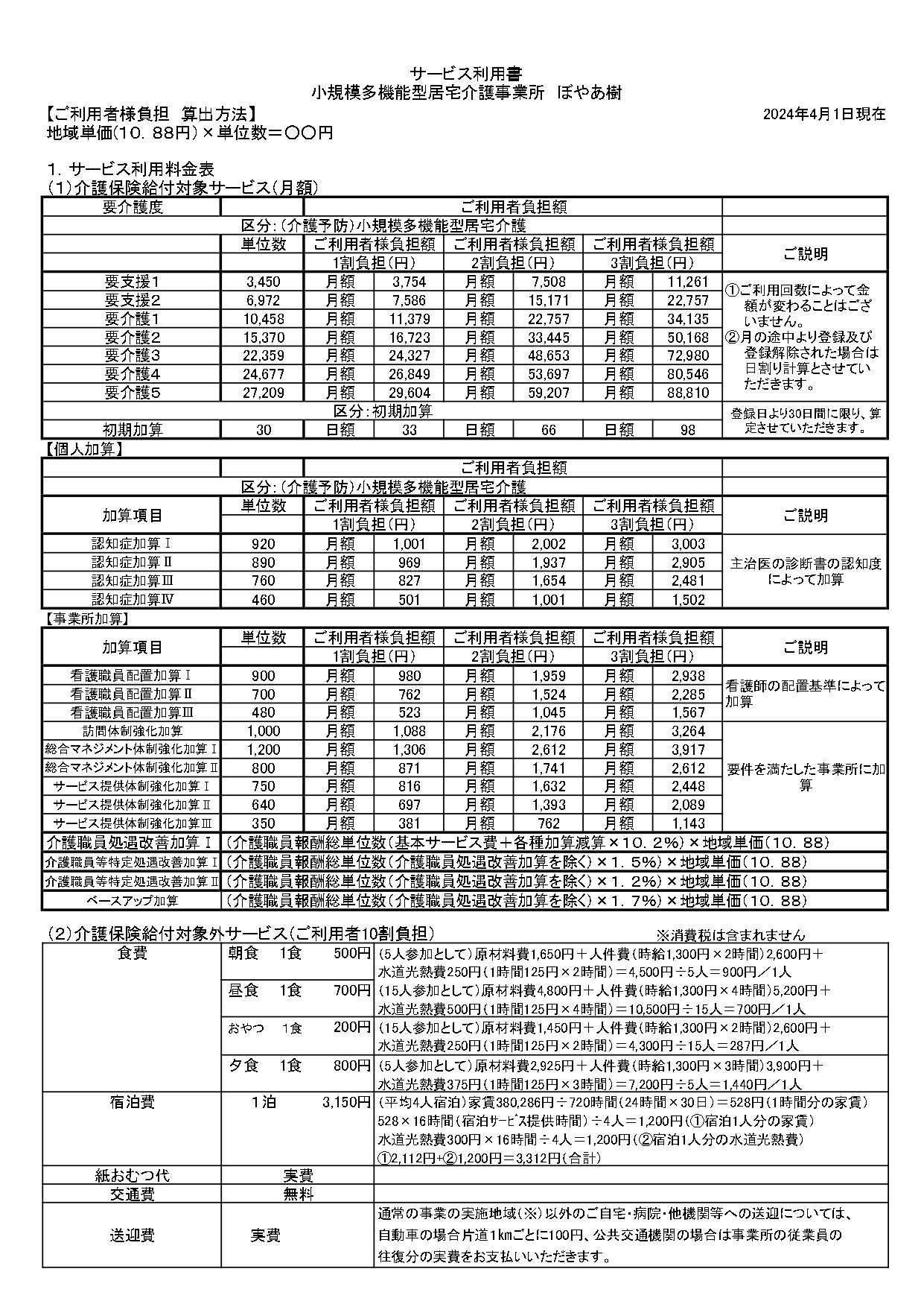 ご利用料金